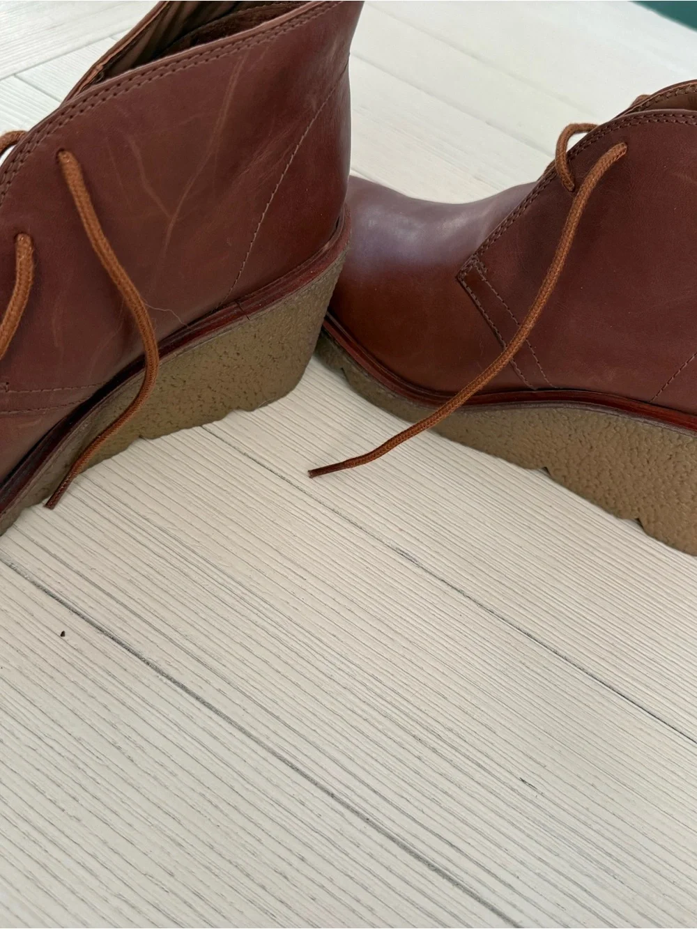 Clark’s Women’s  Brown Leather Wedge Ankle Boots